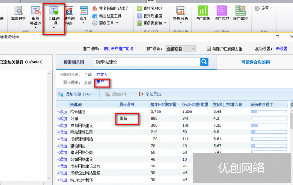 关键词规划师选择关键词